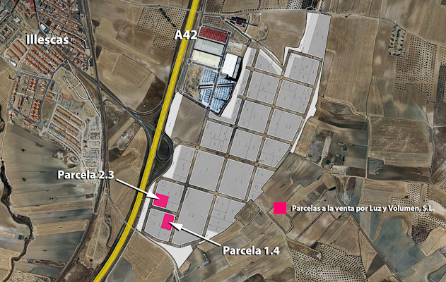Plano de situación de las parcelas en venta dentro del Polígono "Las Veredilas II".